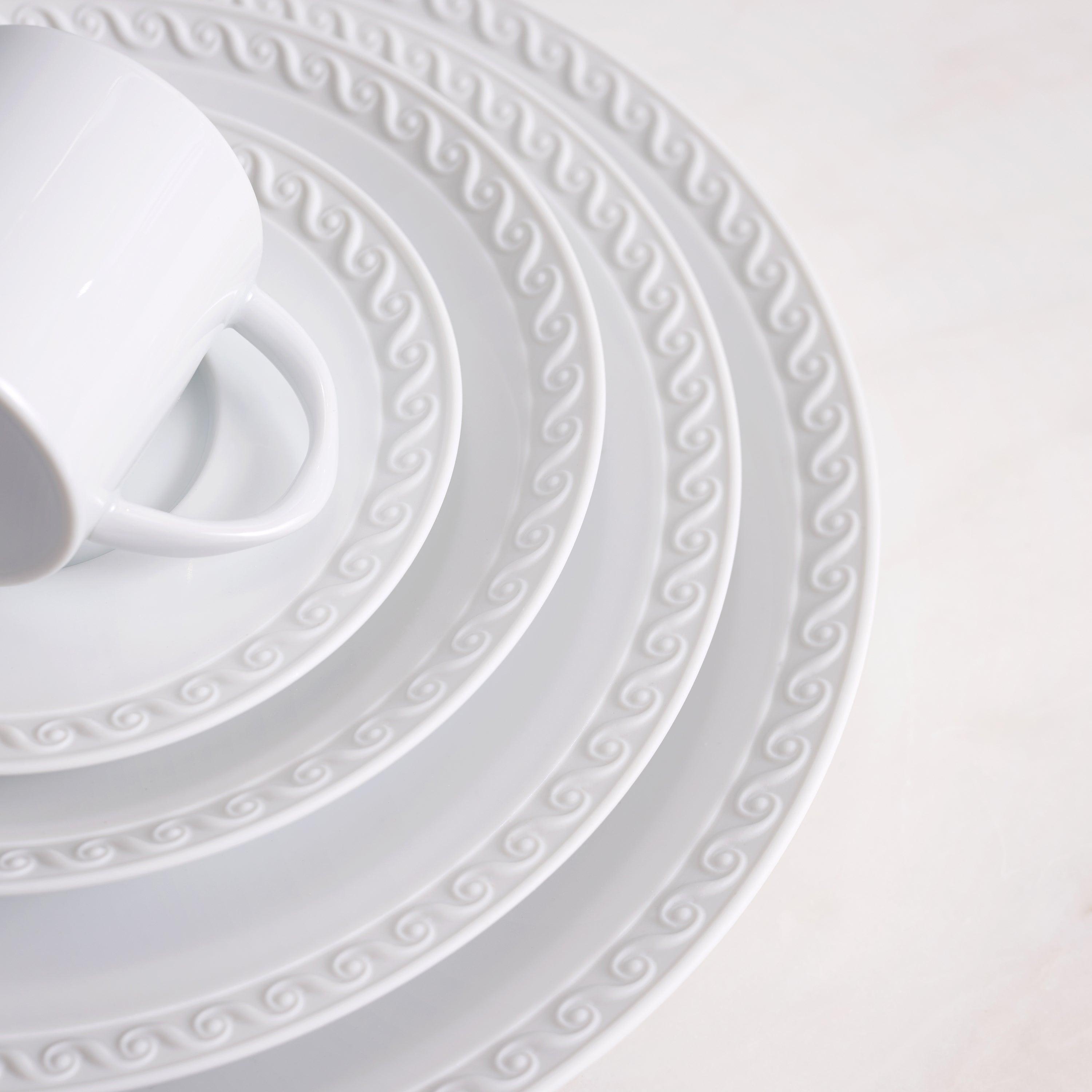 Premium Neptune Coupe Bowl - Large White Ceramic Serving Bowl for Salads, Pasta & Desserts | Elegant Dining & Entertaining