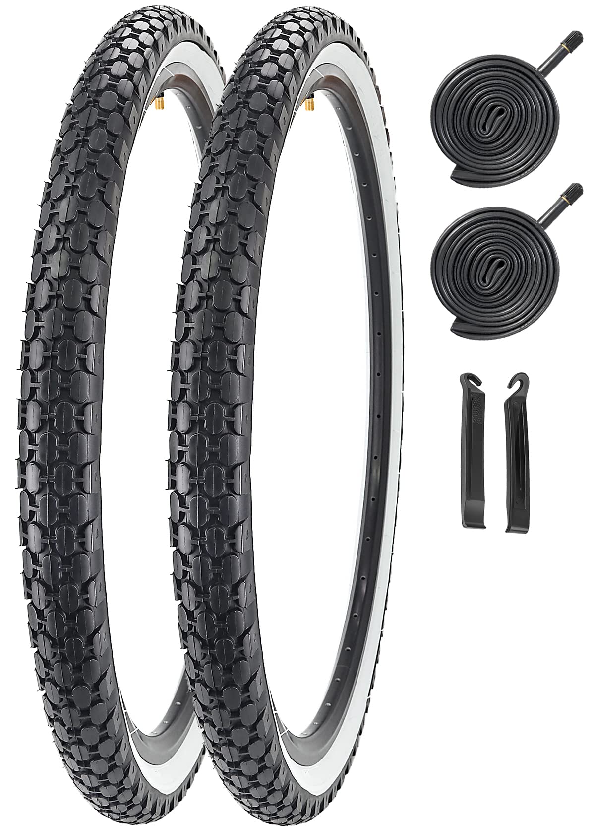 24 x 2.125 Inch Folding Bicycle Tire - Replacement Bike Tires for Beach Cruiser, Mountain & Commuter Bikes | Durable, Puncture-Resistant for Smooth Rides on Sand, Pavement & Trails