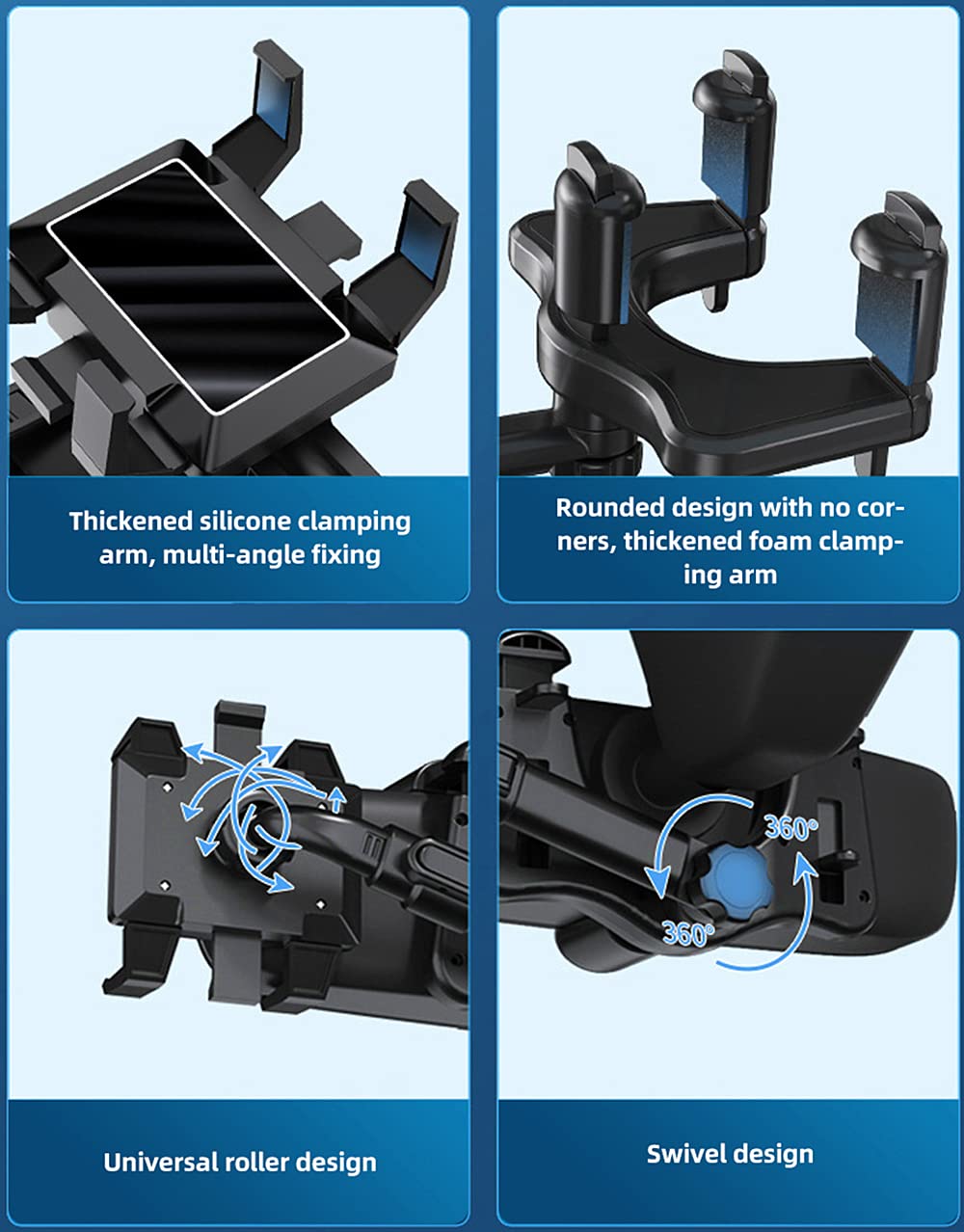 Universal Car Mirror Phone Holder - Rotatable & Hands-Free for Safe Driving