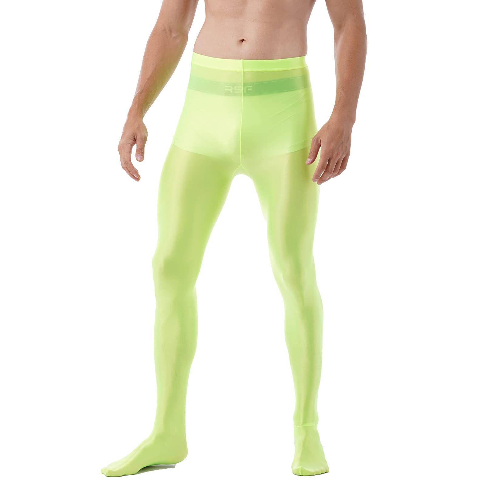 Men's Seamless Glossy Dance Tights - Footed Pantyhose with Oil Shiny Nylon for Ballet, Yoga & Performance - Comfortable Stockings & Leggings for Dancewear & Costumes