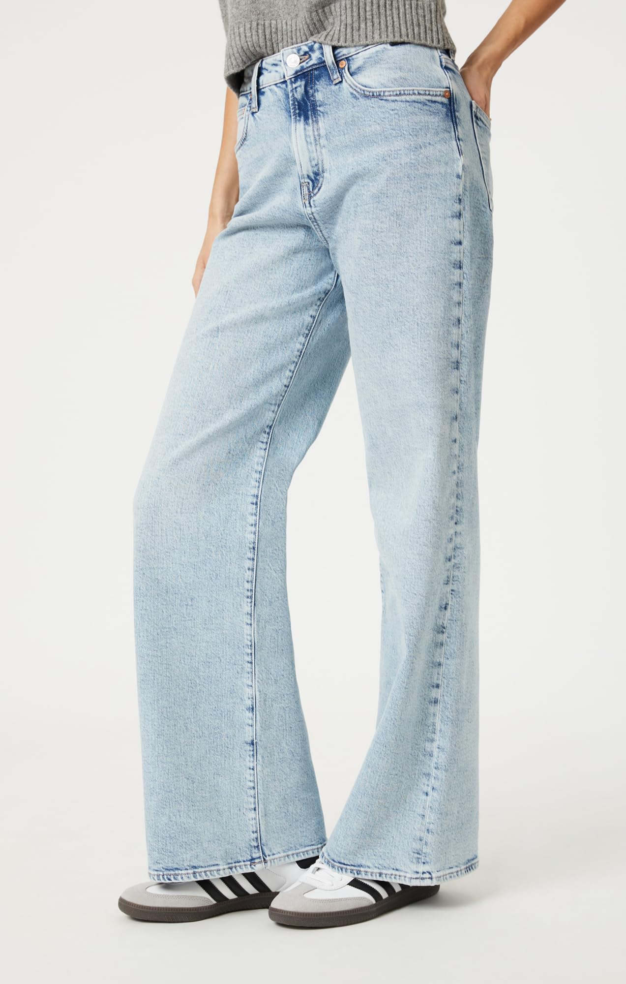 Mavi Women's Florida Mid Rise Wide Leg Jeans - Comfortable & Stylish Denim Pants for Casual Wear, Office & Weekend Outfits