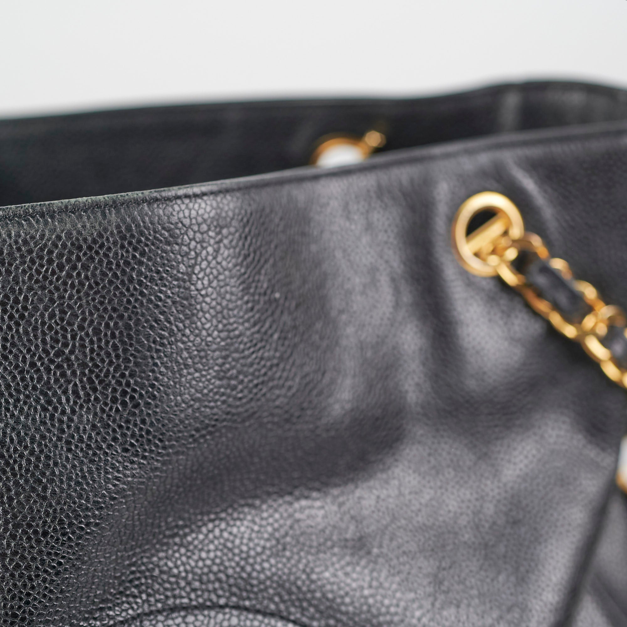 Chanel Caviar Leather Large Black Tote Bag for Women - Luxury Designer Handbag for Work, Travel & Everyday Use