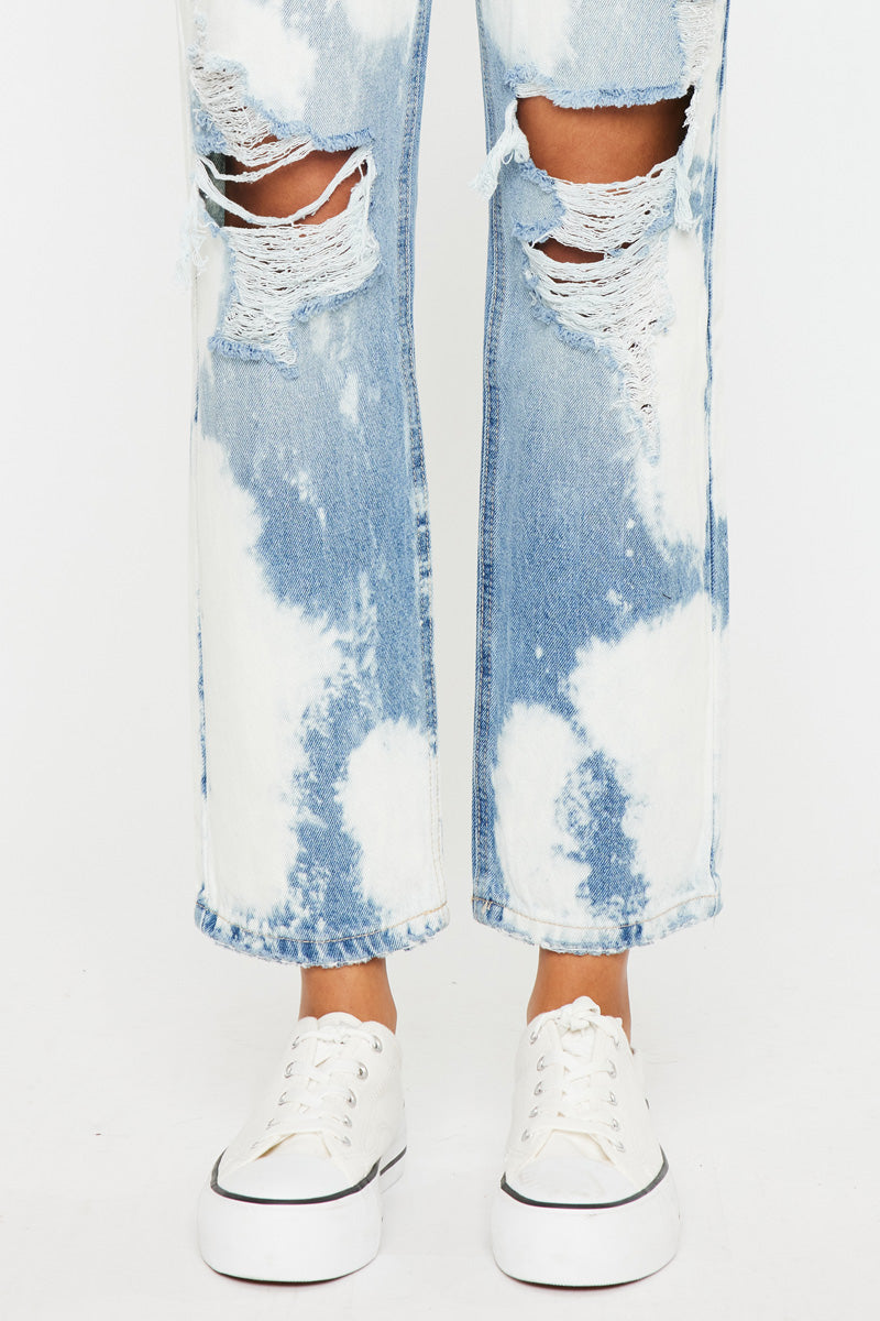 Moon High Rise 90's Boyfriend Jeans - Vintage Distressed Denim Pants for Women | Casual Streetwear & Retro Fashion Outfit