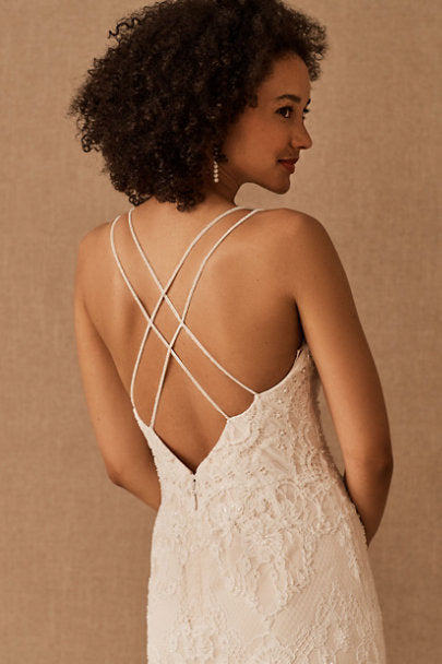 BHLDN Catherine Deane Robyn Gown - Elegant Lace Wedding Dress for Brides, Perfect for Beach & Garden Ceremonies