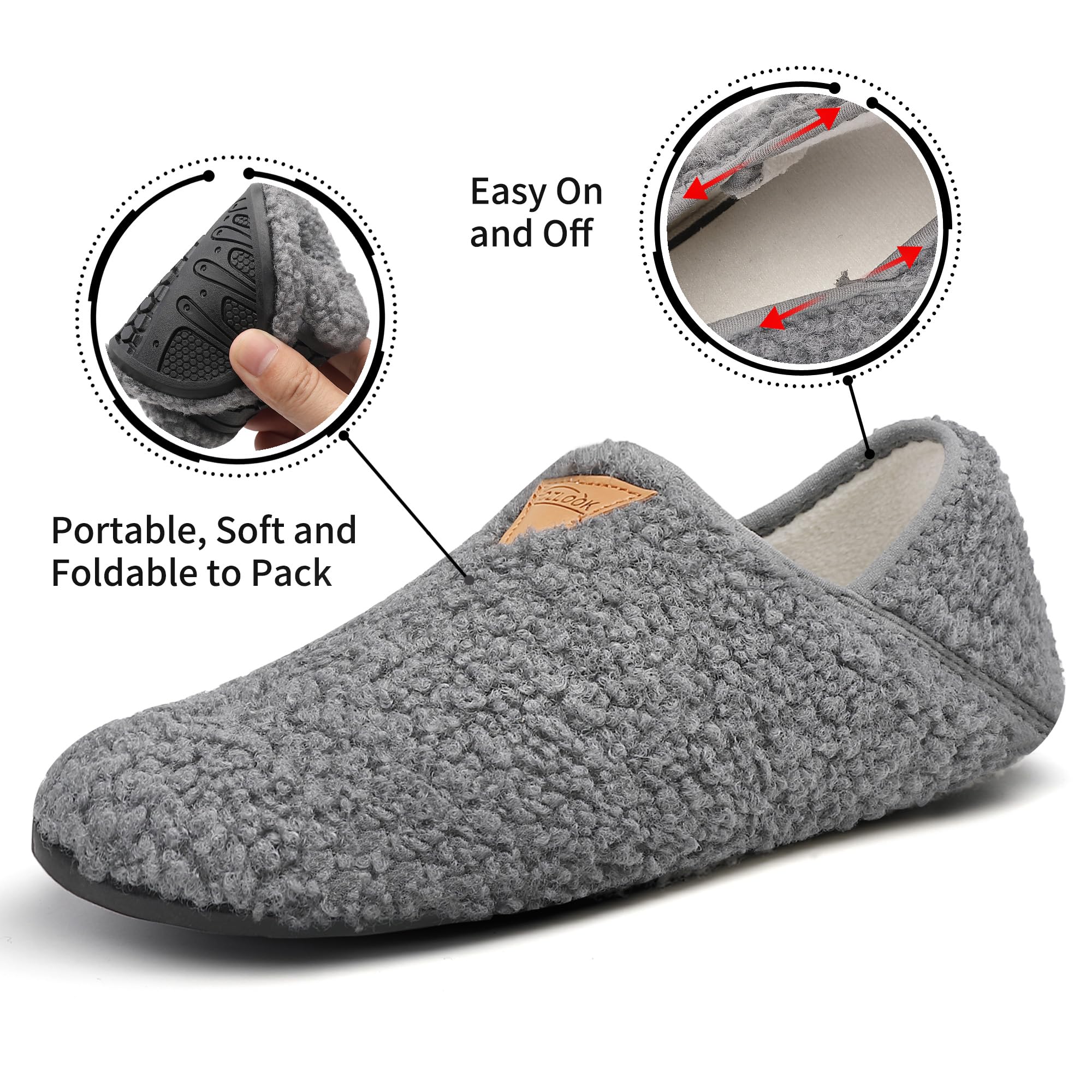 Comfortable Non-Slip House Slippers for Women & Men - Soft Indoor/Outdoor Slipper Socks with Grippy Sole - Perfect for Home, Hospital, Travel & Relaxation