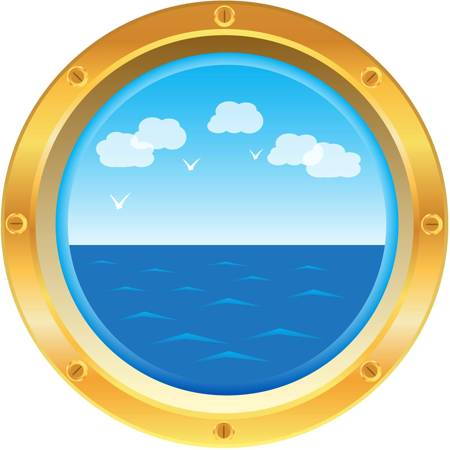 Outus Cruise Ship Porthole Stickers - Nautical Wall & Window Decals for Cruise Themed Parties, Birthday Decor, Carnival & Room Decorations | Perfect for Cruise Cabin, Kids Bedroom & Nautical Events