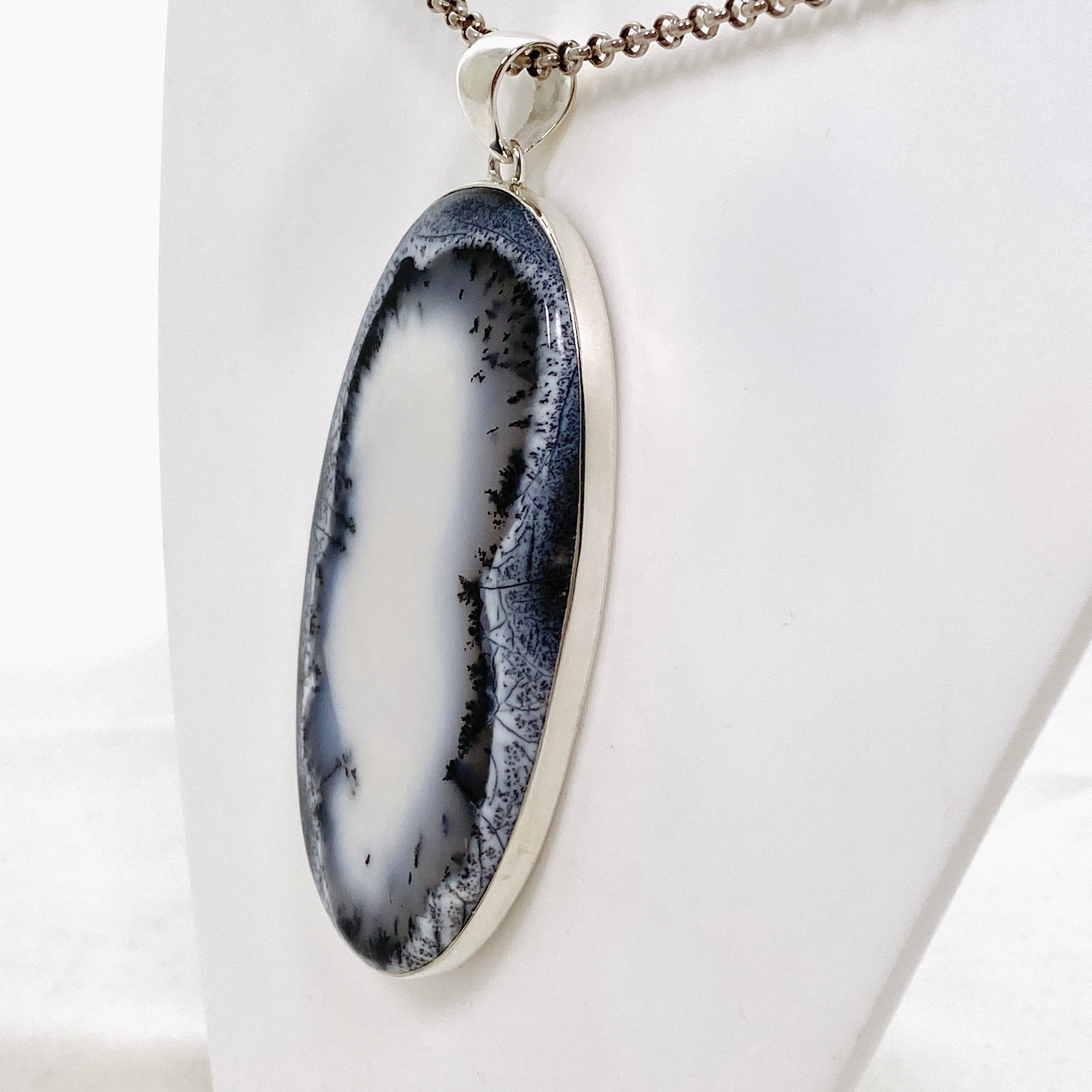 Dendritic Opal Oval Cabochon Pendant - Natural Gemstone Jewelry for Women - Perfect for Necklace Making & Gift Giving