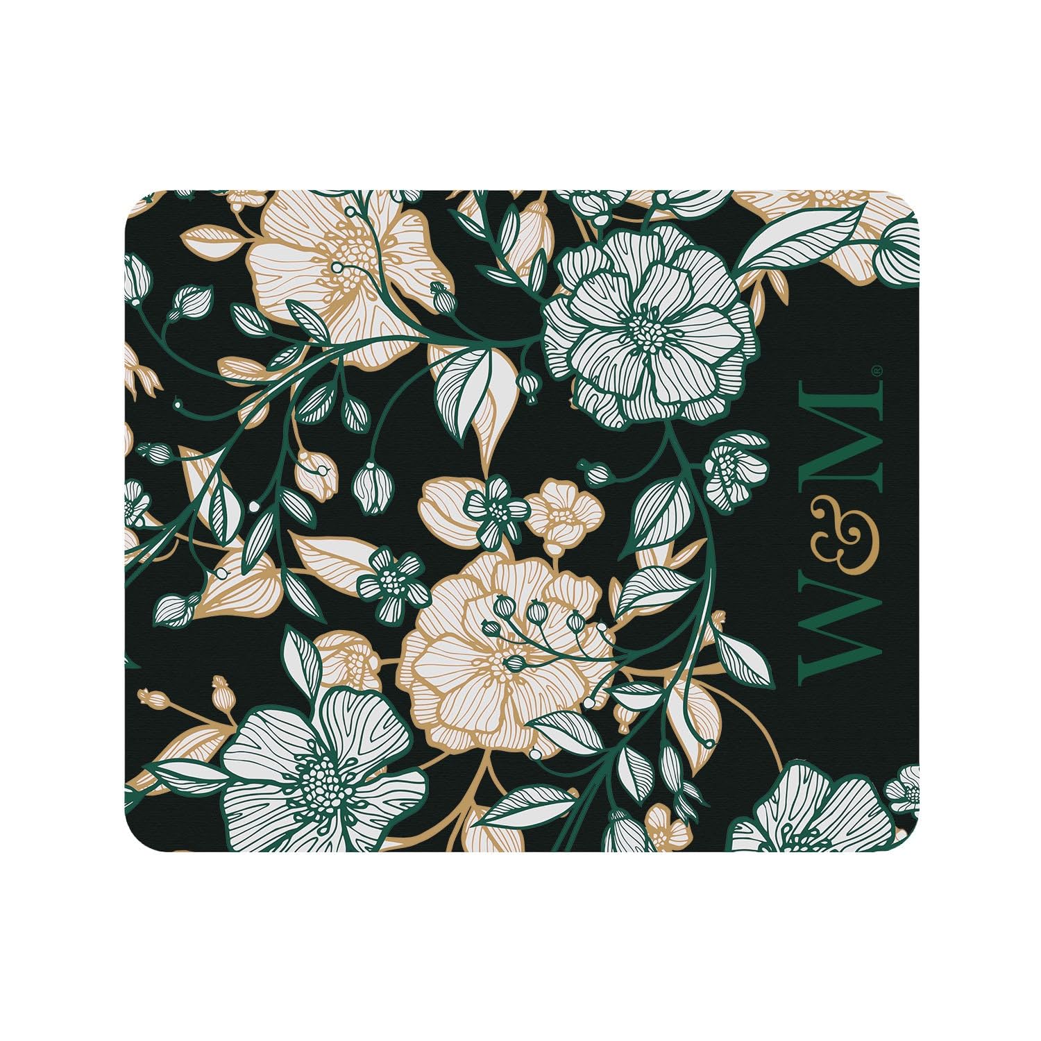 William & Mary Floral Lace Mouse Pad - Non-Slip Fabric Desk Mat for Computers & Laptops - Perfect for Office, Gaming & Home Workspace