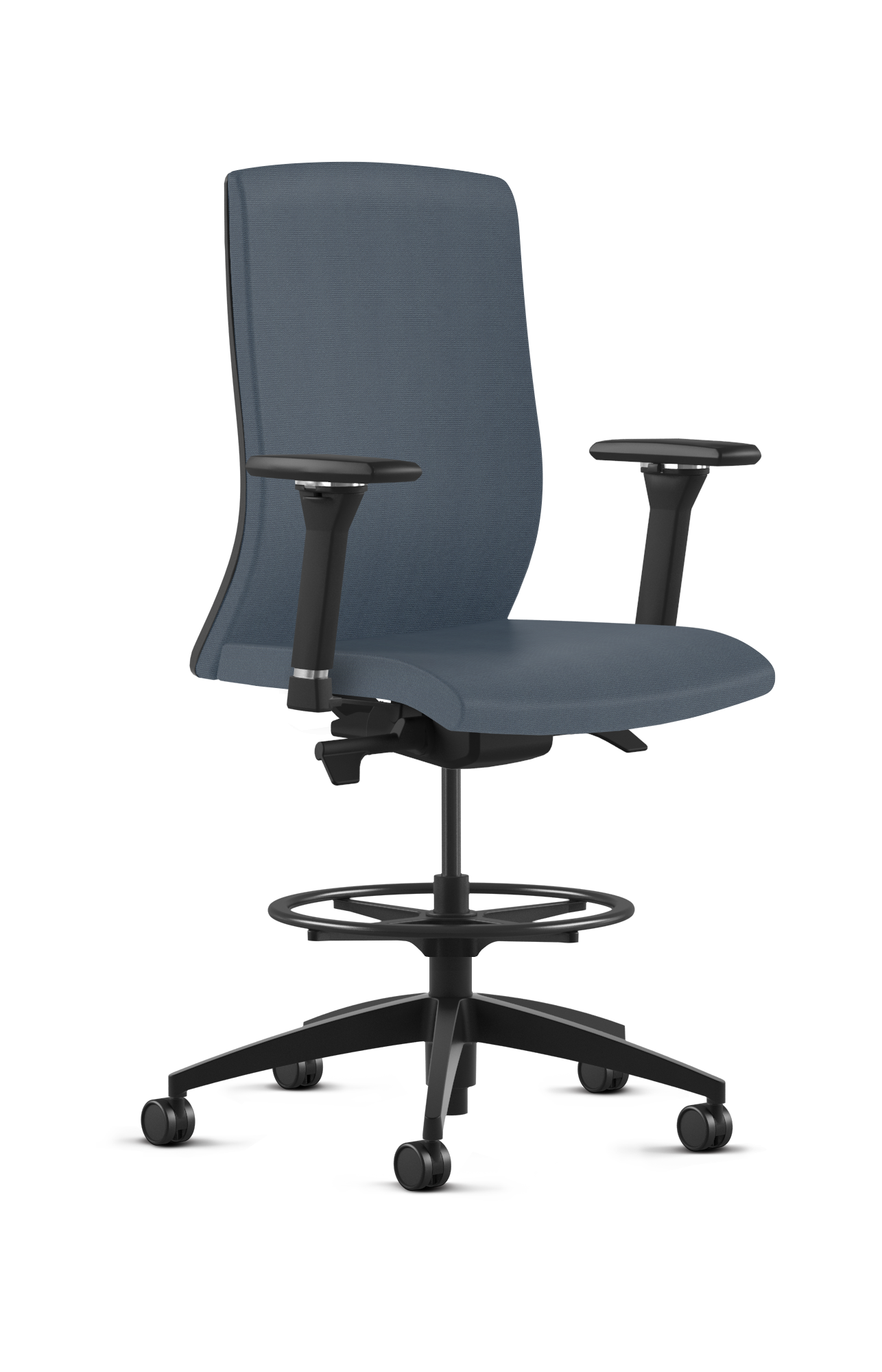 Ergonomic Fabric Stool with Foot Ring - 8