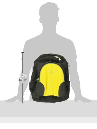 Obersee Rio Diaper Backpack with Insulated Baby Bottle Cooler & Changing Pad - Waterproof Baby Bag with Stroller Clips - Perfect for Travel, Daycare & Outdoor Adventures (Black/Yellow)