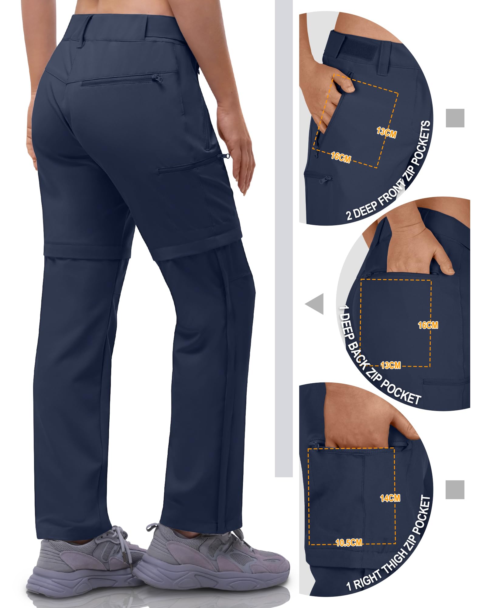 Outdoor Ventures Women's Convertible Hiking Pants - Quick Dry Stretch Lightweight Cargo Pants with Zip-Off Legs for Travel, Camping & Outdoor Adventures