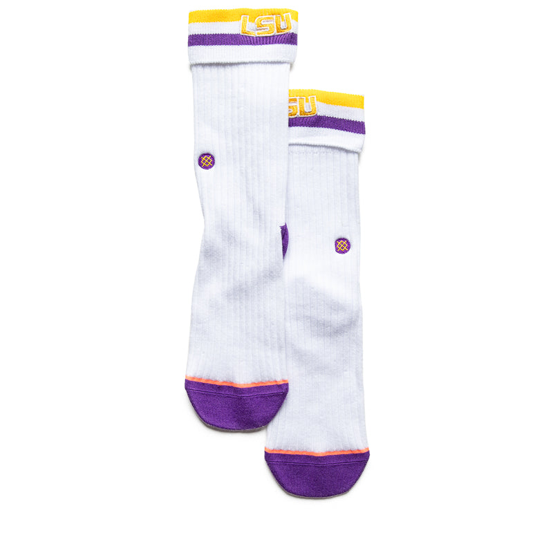 Stance LSU Anklet Socks for Women & Men - Breathable Cotton Athletic Socks for Running, Basketball & Workout - White (Perfect for Sports, Gym & Everyday Wear)