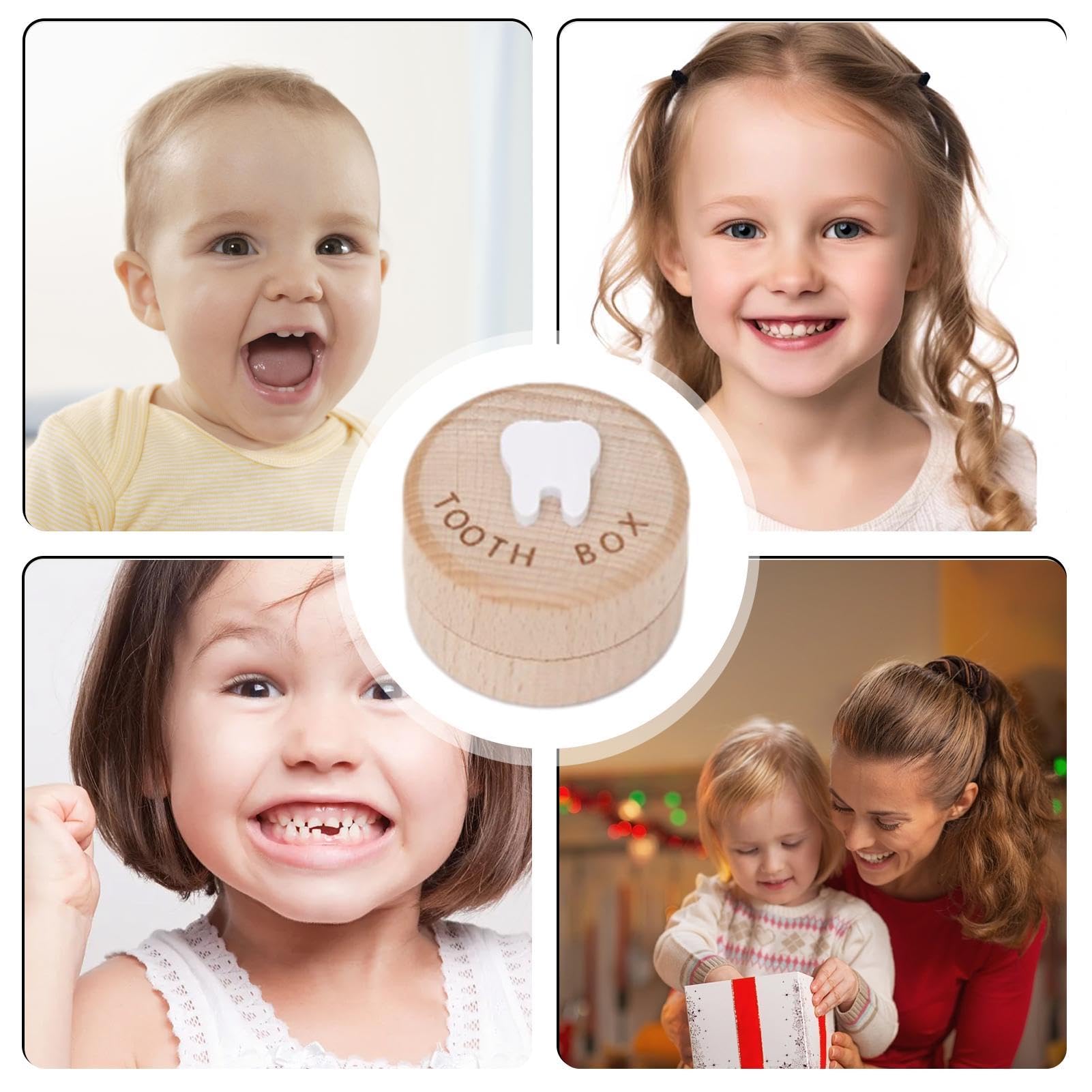 Wooden Baby Tooth Keepsake Box for Boys & Girls - First Tooth Memory Storage Container | Fairy Tooth Saver Gift for Baby Shower, Birthday & Special Occasions | Perfect for Preserving Childhood Memories & Milestones