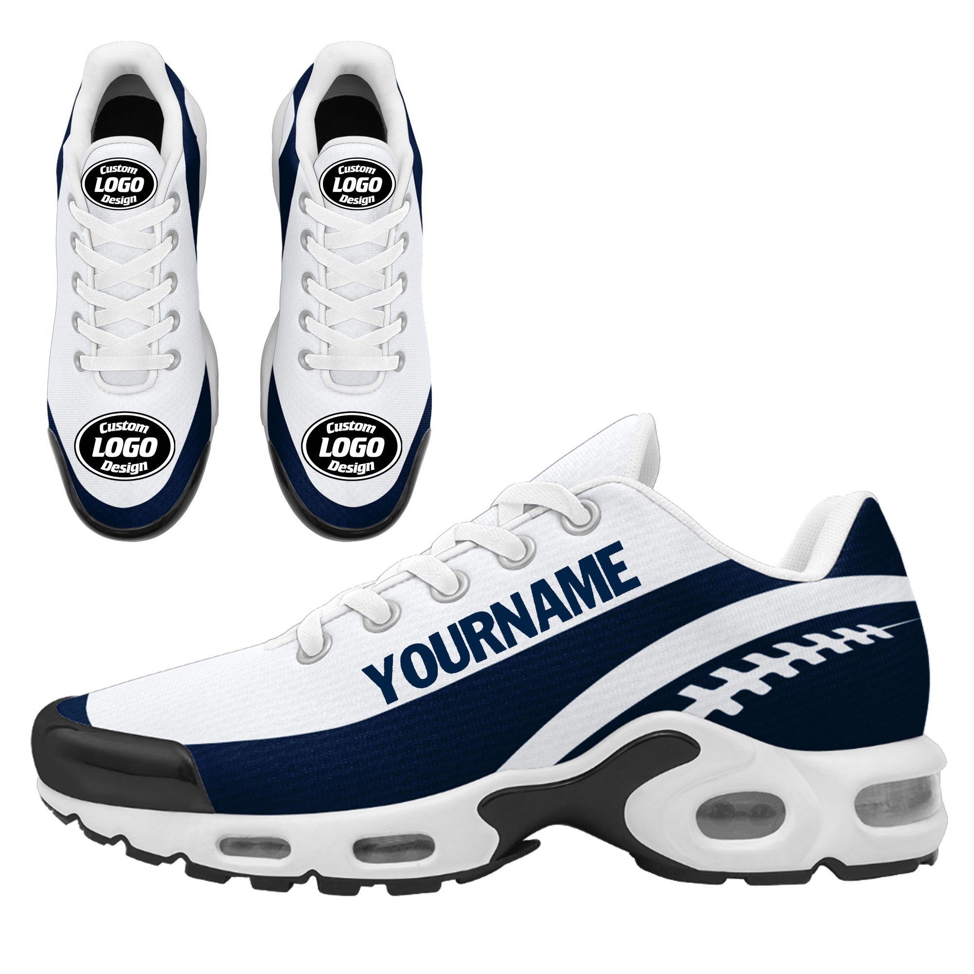 Custom Blue & White Jersey with TN Shoes Combo - Personalized Sports Outfit D0200101 for Basketball, Running & Streetwear Fashion