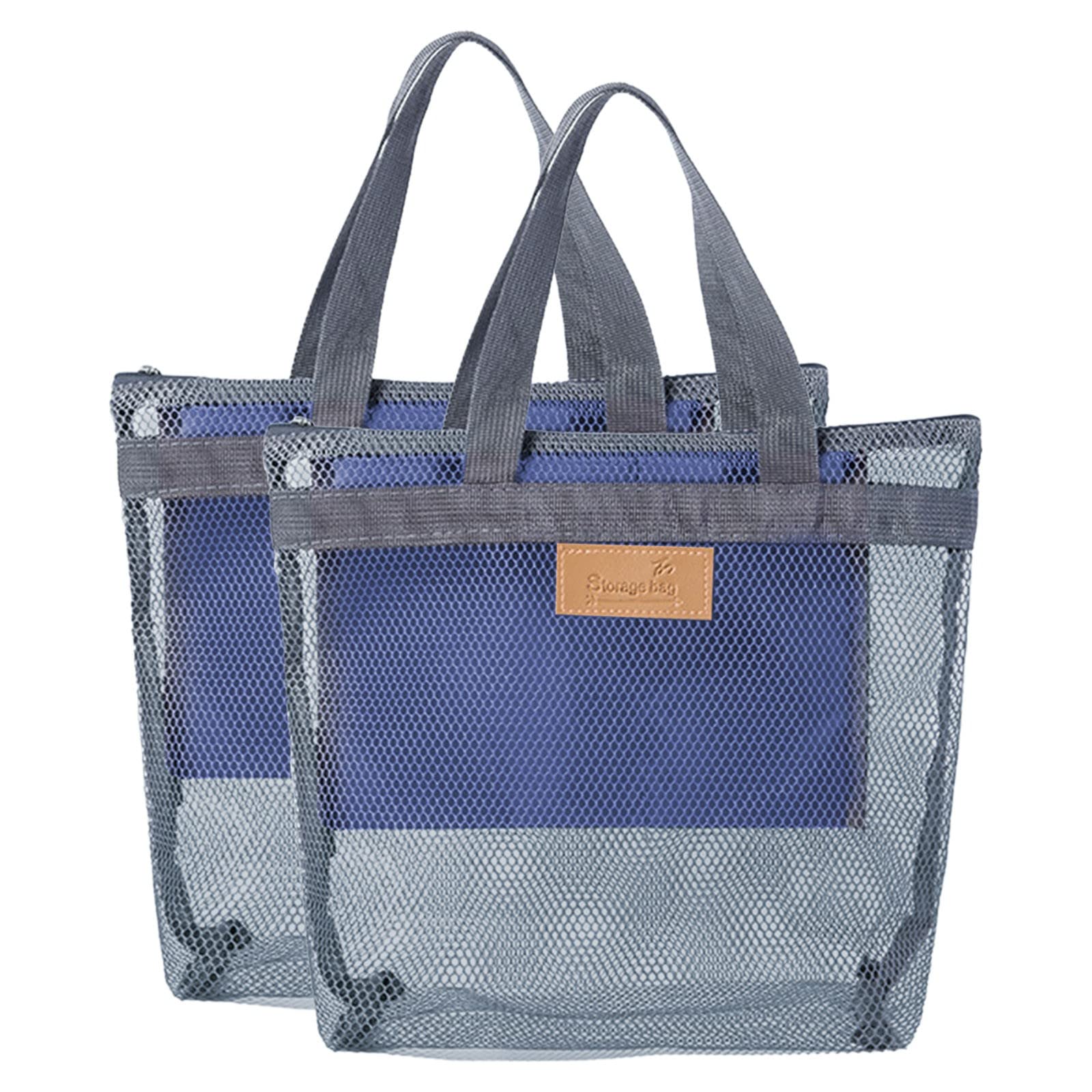 Portable Mesh Shower Caddy Tote Bag - Quick Dry Hanging Toiletries Organizer for Bathroom, College Dorm, Beach Travel & Camping - Waterproof Zippered Storage (Perfect for Gym, Pool, RV Trips & Outdoor Adventures)