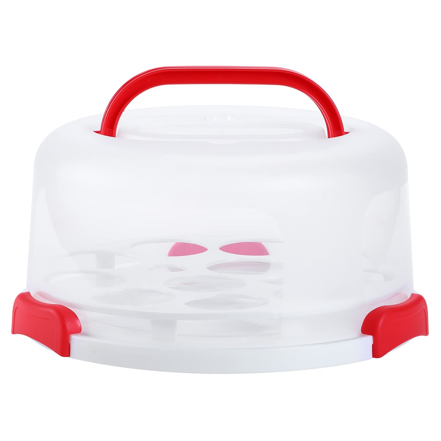 Ohuhu 10 Inch Round Cake Carrier with Lids - BPA-Free Portable Cake Holder for Cupcakes, Pies, Cookies, Nuts & Fruits | Two-Sided Base Design | Perfect for Parties, Picnics & Gift Giving