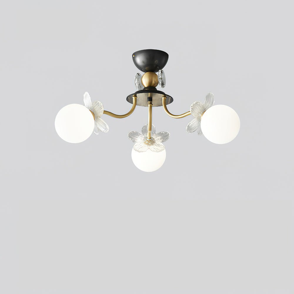 Elegant Blossom Flower Glass Chandelier - Modern Floral Ceiling Light Fixture for Dining Room, Bedroom & Living Room Decor