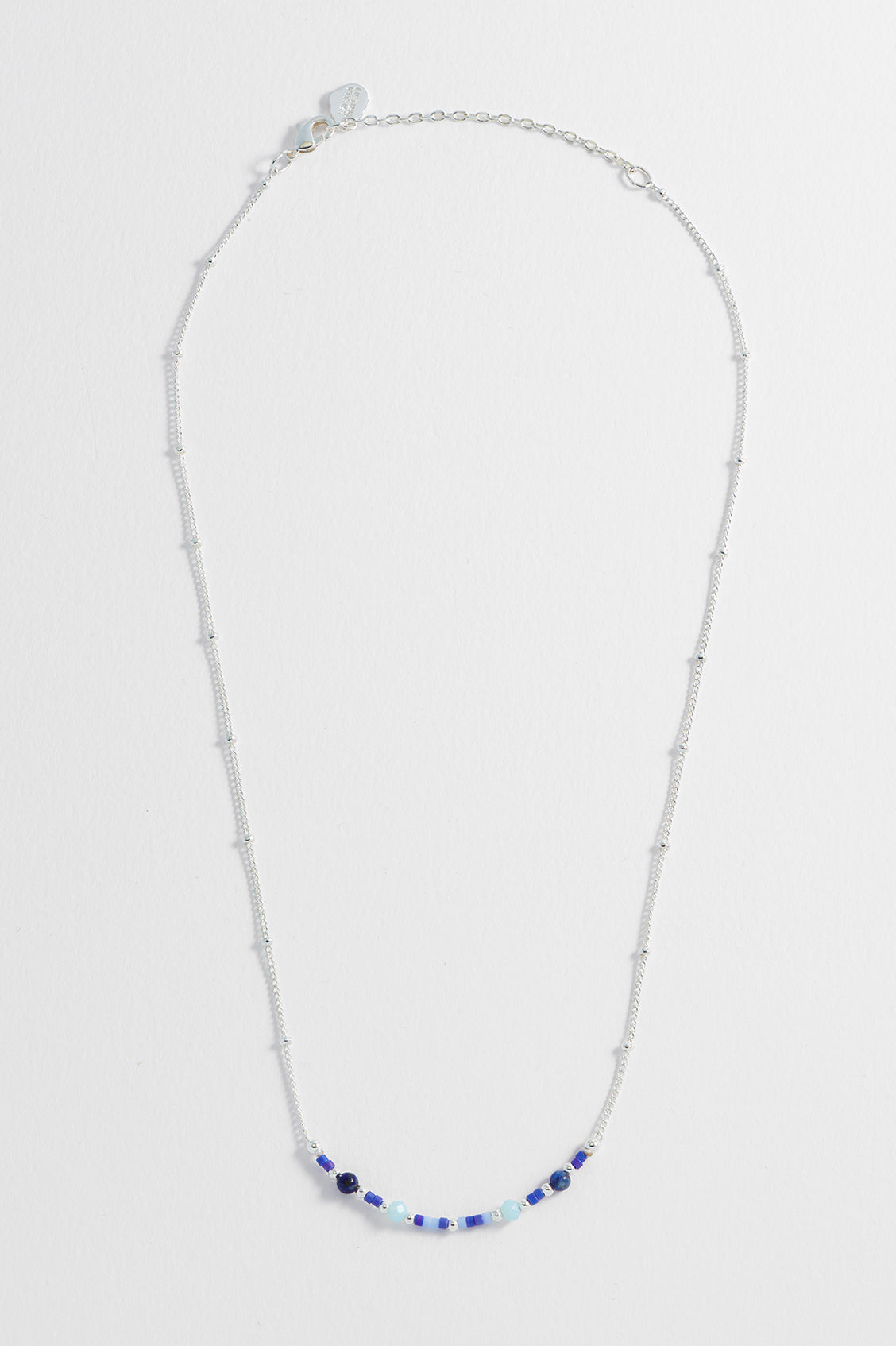 Mini Blue Beaded Chain Necklace for Women - Dainty Layering Jewelry Gift for Her - Perfect for Everyday Wear, Date Night & Special Occasions