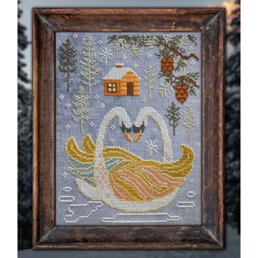 Year in the Woods Cross Stitch Pattern - The Swans (#2) | DIY Embroidery Kit for Beginners | Perfect for Home Decor & Gift Giving