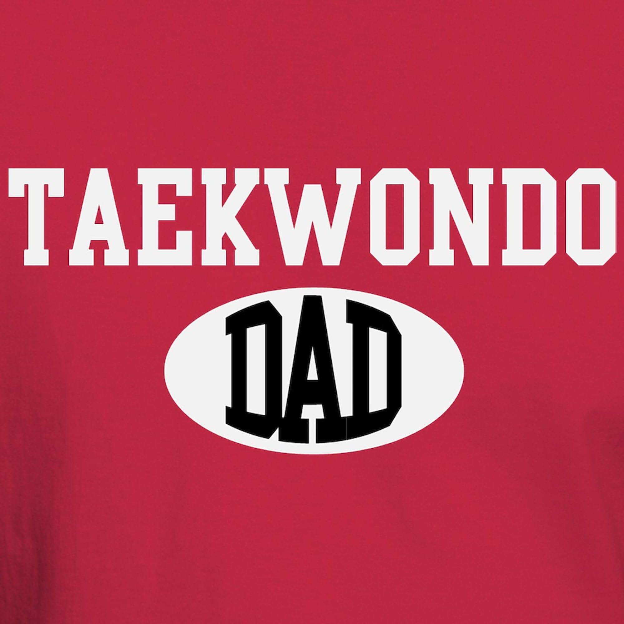 Taekwondo Dad Dark T-Shirt for Men - 100% Cotton Classic Graphic Tee | Perfect for Martial Arts Training, Father's Day Gifts & Casual Wear