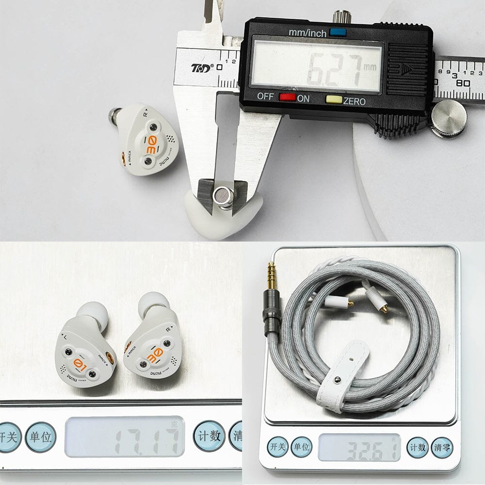 DUNU DK3001BD Hybrid IEMs with 1 Dynamic Driver + 4 Balanced Armature + 4 Micro Planar Drivers - HiFi Audiophile Earphones for Music, Gaming & Studio Monitoring