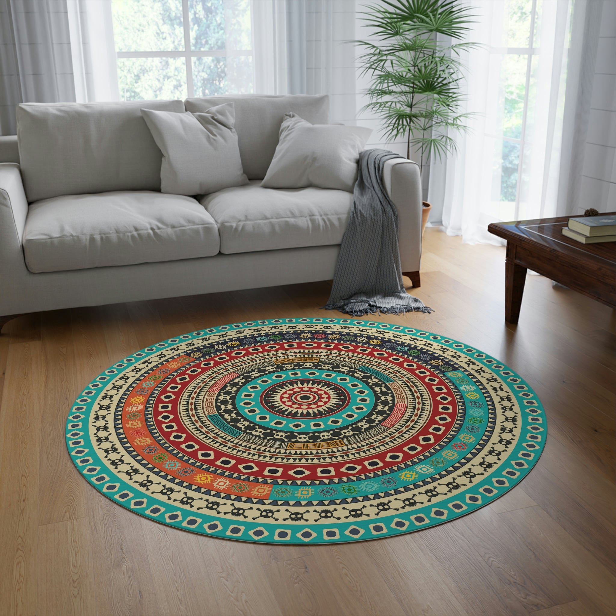 Soft Chenille Polyester Round Accent Rug - Perfect for Living Room, Bedroom & Office Decor - Adds Cozy Style to Any Space