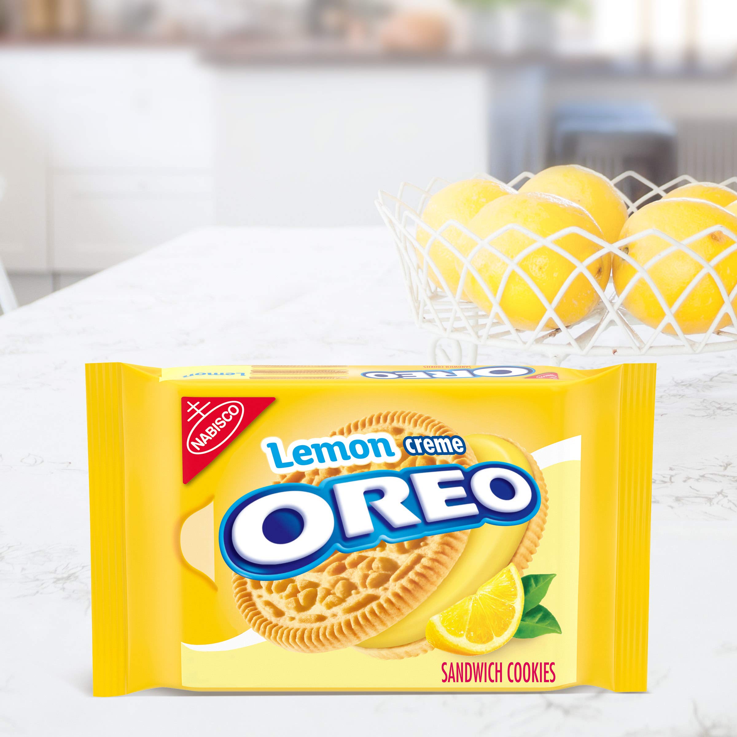 OREO Lemon Creme Sandwich Cookies, 12 Pack (15.25 oz) - Delicious Lemon Flavored Cookies for Snacking, Lunch Boxes & Party Treats