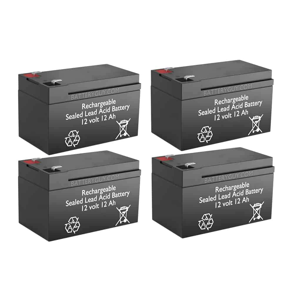 Enterprise 3200VA Replacement 12V 12Ah SLA Batteries (Rechargeable, High Rate) - Pack of 4 | Backup Power for UPS, Security Systems & Emergency Lighting