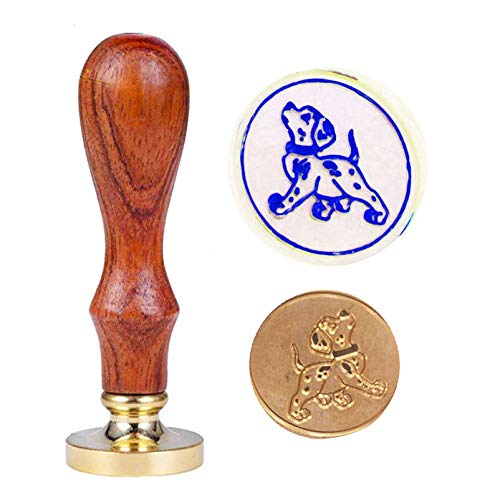 Handcrafted Puppy Dog Wax Seal Stamp with Natural Rosewood Handle - Perfect for Wedding Invitations, DIY Scrapbooking & Vintage Letter Sealing