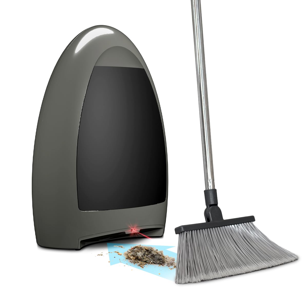 EyeVac Home Touchless Vacuum Cleaner - Dual High-Efficiency Filtration, 1000W Powerful Suction, Corded & Bagless Design with Automatic Sensors (Stone/Black Canister) - Perfect for Pet Hair, Hardwood Floors & Kitchen Cleaning