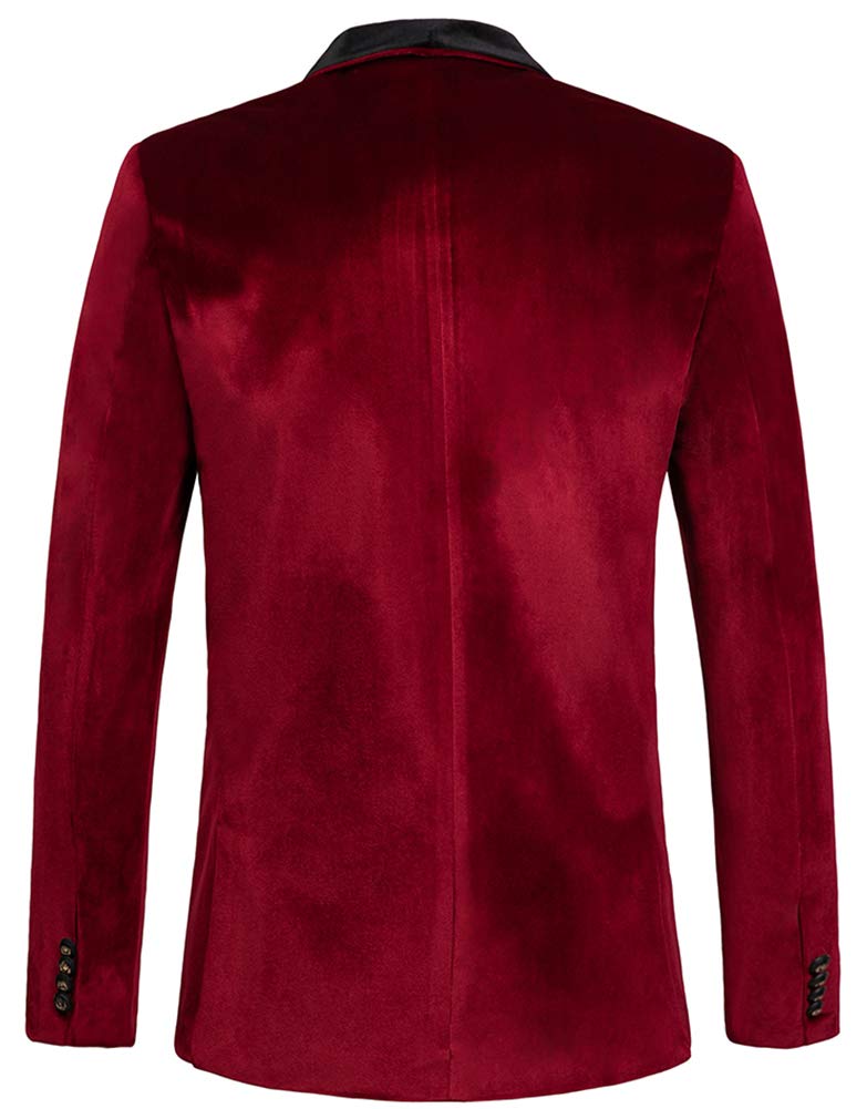 Men's Velvet Blazer Slim Fit One Button - Wedding & Party Jacket