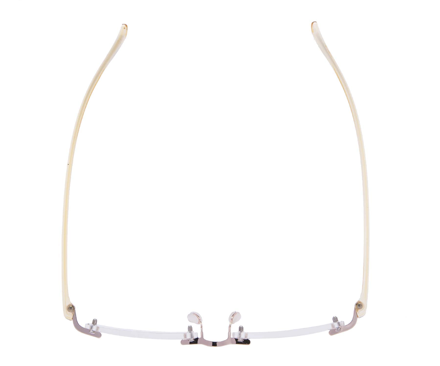 BLUELESS Rimless Reading Glasses for Men & Women - Lightweight Small Frame Readers with Anti-Blue Light (Yellow) - Perfect for Reading, Computer Use & Office Work