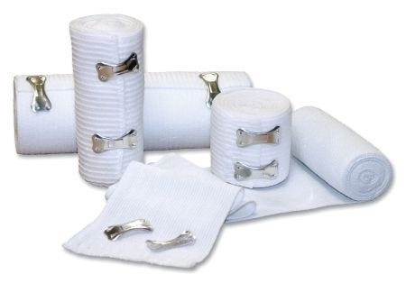 McKesson 6 Inch x 5 Yard Elastic Bandage with Hook and Loop Closure - Non-Sterile, Box of 10 - Ideal for Sports Injuries, First Aid Kits & Post-Surgery Support