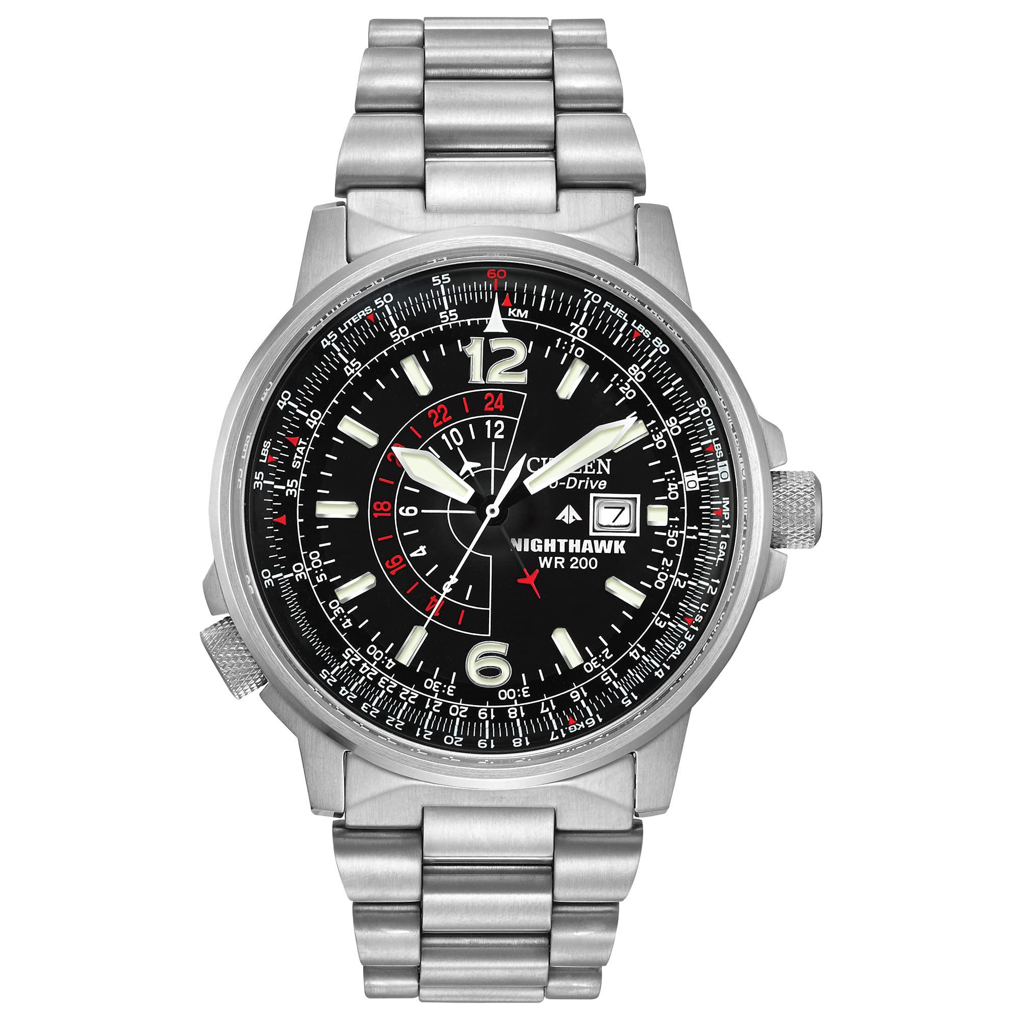 Citizen Eco-Drive Promaster Nighthawk Men's Quartz Watch - Stainless Steel Pilot Aviator Timepiece with Silver-Tone Finish (Model BJ7000-52E) - Perfect for Aviation Enthusiasts & Business Professionals