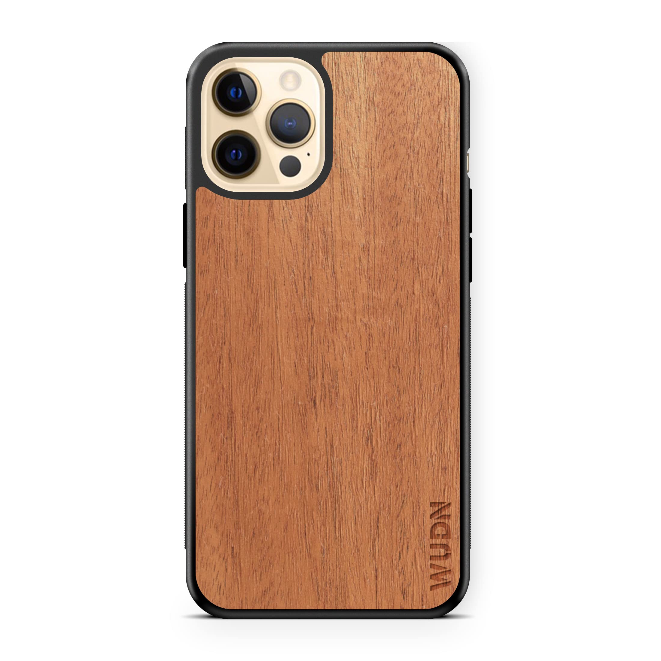 Custom Mahogany Wooden Phone Case for iPhone 12 Pro Max - Personalized Engraved Wood Cover - Perfect for Business Gifts, Anniversary Presents & Eco-Friendly Protection