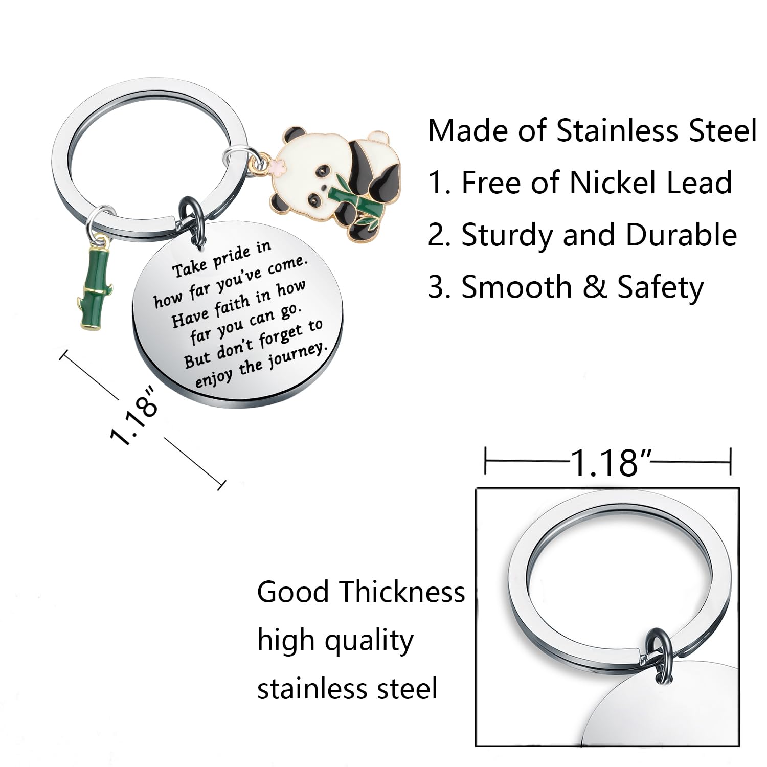 Cute Panda Keychain Jewelry - Perfect Panda Gifts for Panda Lovers - Motivational 