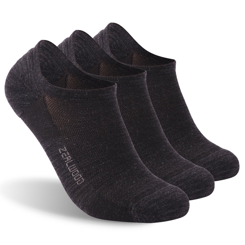 ZEALWOOD Merino Wool Bamboo Silver Ion Athletic Socks - No Show, Ankle & Crew for Running, Golf, Tennis & Hiking - Moisture Wicking & Odor Resistant Performance Socks for Men & Women