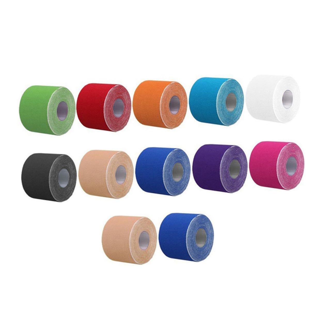 CATIEBYE 12 Rolls Sports Tape - Kinesiology Athletic Tape for Injury Support & Pain Relief - Breathable Non-Woven Fabric for Running, Gym Workouts & Sports Recovery
