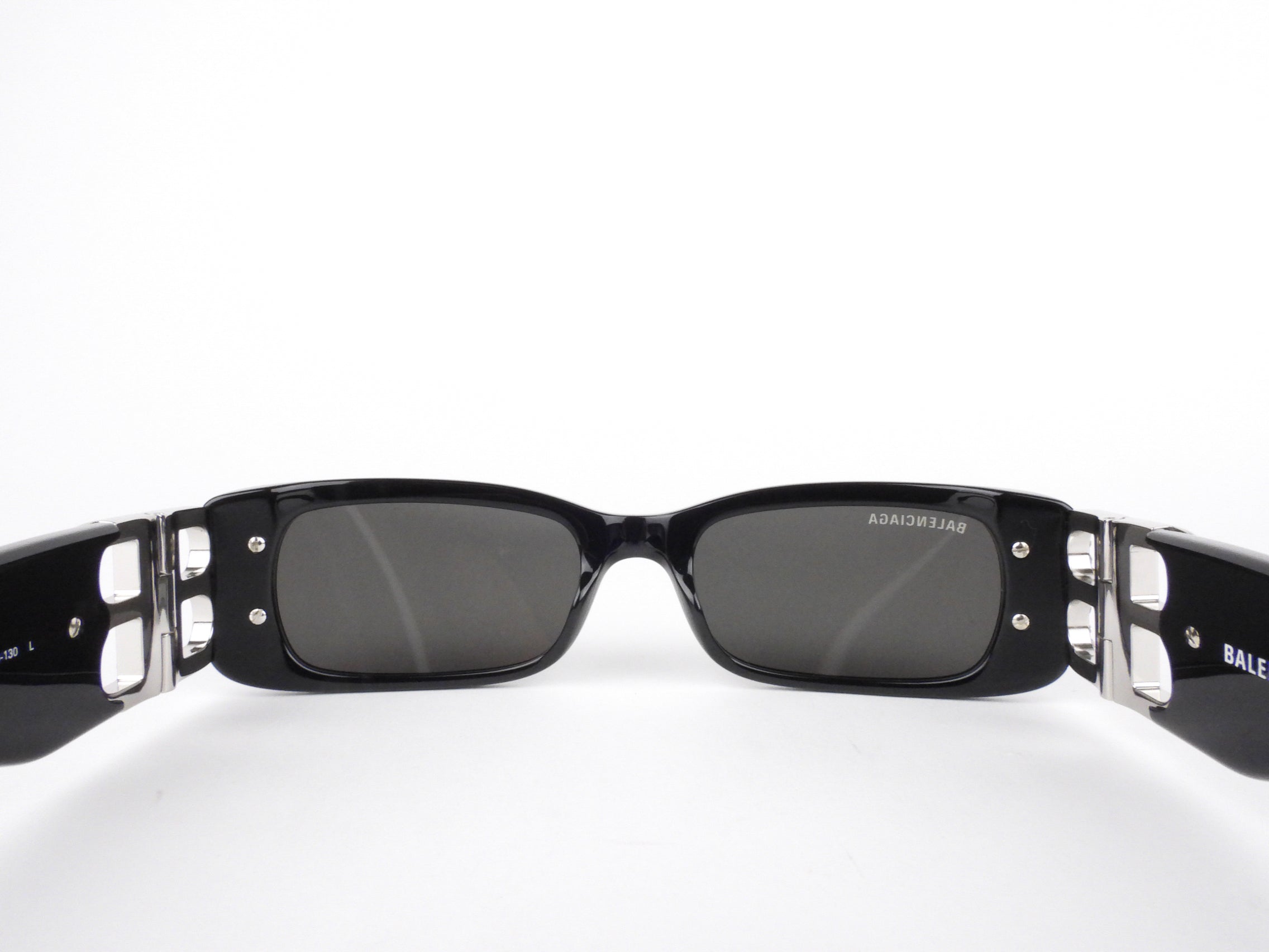 Balenciaga Black Acetate & Rhinestone Monogram Logo Dynasty Sunglasses for Women - Luxury Designer Shades for Fashion, Beach & Outdoor Activities