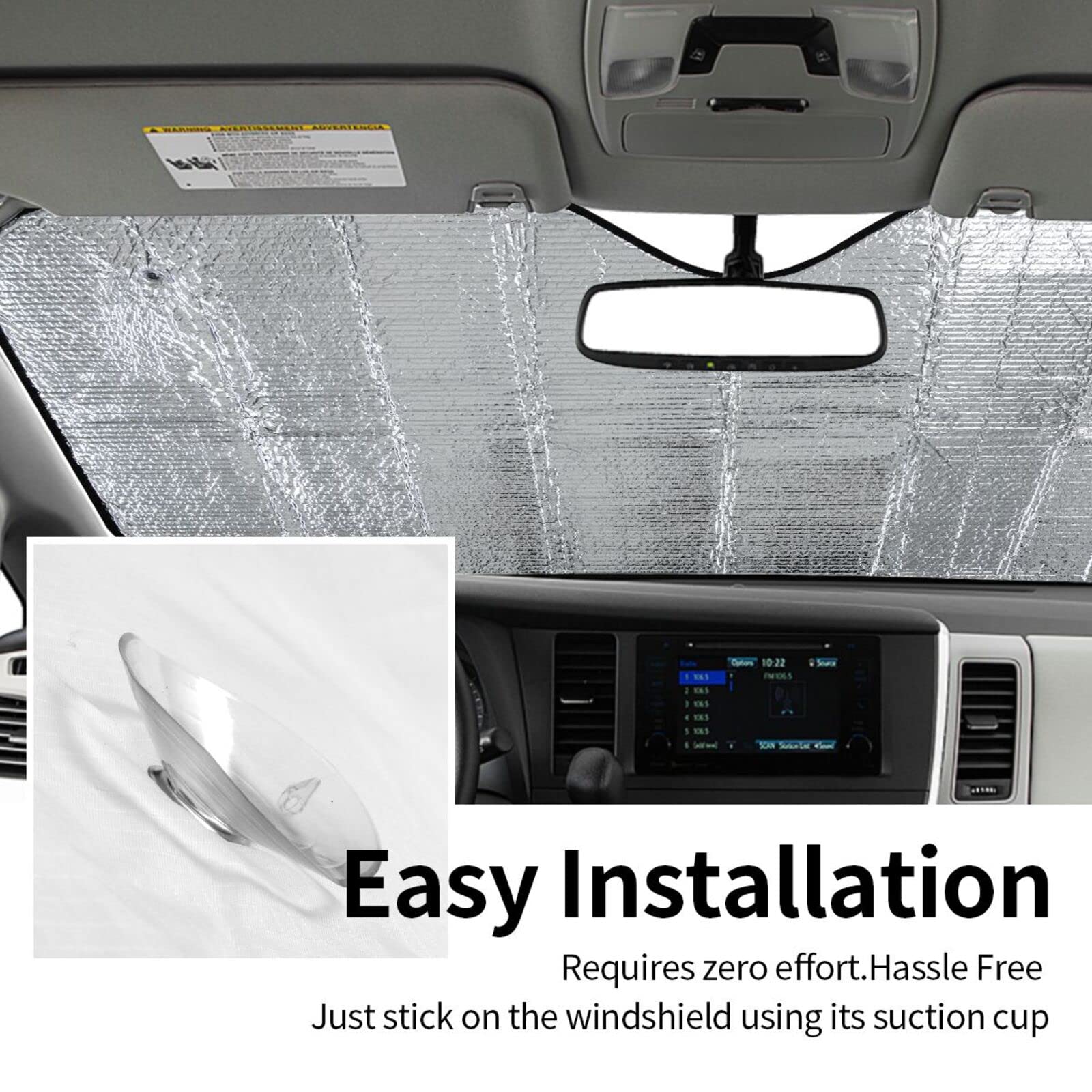 Custom Car Windshield Sun Shade - Personalized with Photo, Logo or Text - Foldable Sun Visor for Cars, SUVs & Trucks | UV Protection & Heat Blocking for Parking & Road Trips