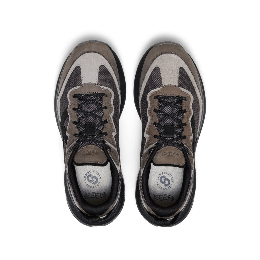 Men's WK500 Leather Walking Shoes - Comfortable & Durable Steel Grey/Black Sneakers for Casual Wear, Travel & Outdoor Activities