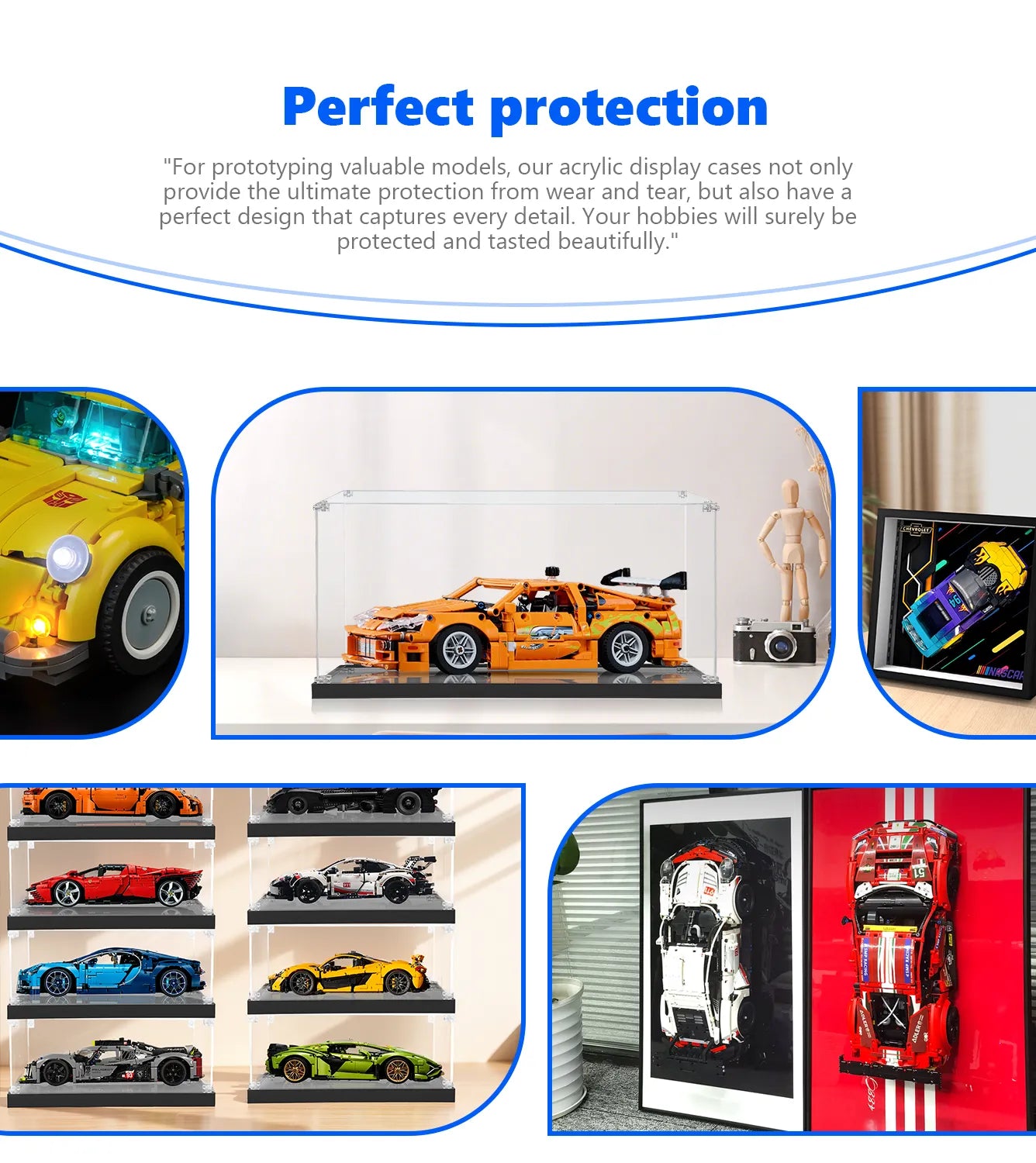 LEGO Technic Fast and Furious Toyota Supra MK4 42204 Display Case - Protective Showcase for Collectible LEGO Car Models | Perfect for Home Decoration, Office Display & Toy Collection Preservation
