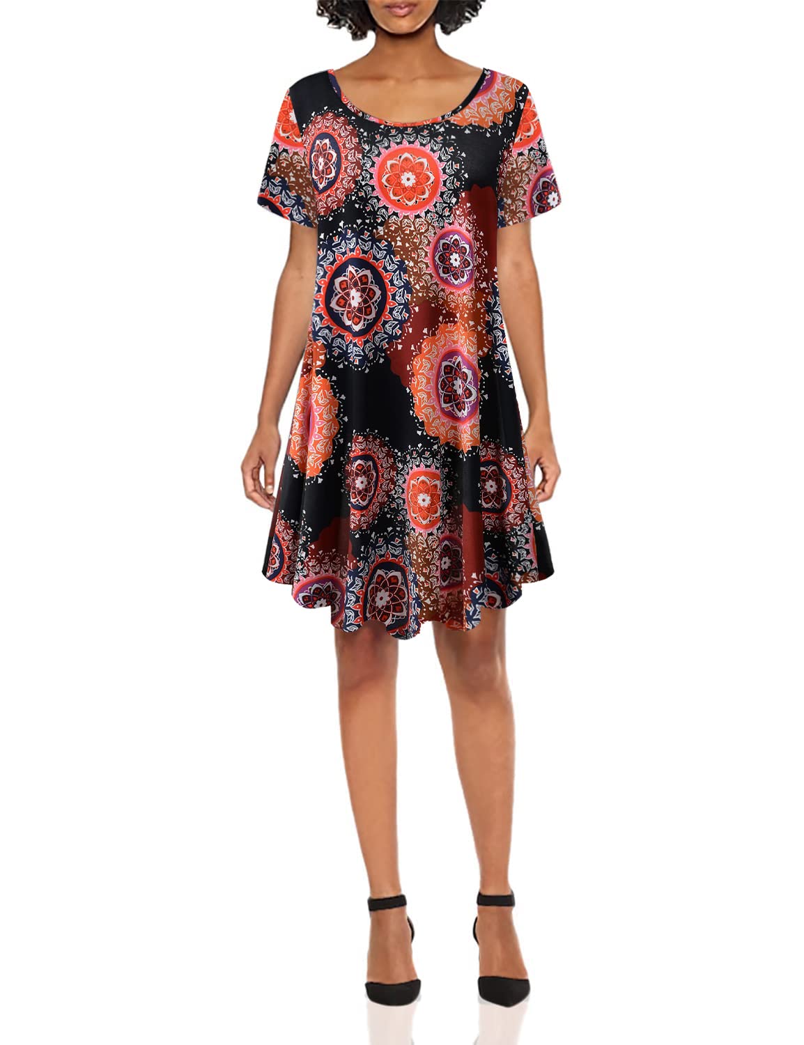 BELAROI Women's Summer Casual T-Shirt Dress - Short Sleeve Swing Tunic Dress for Beach, Vacation & Everyday Wear | Flowy Comfort Outfit