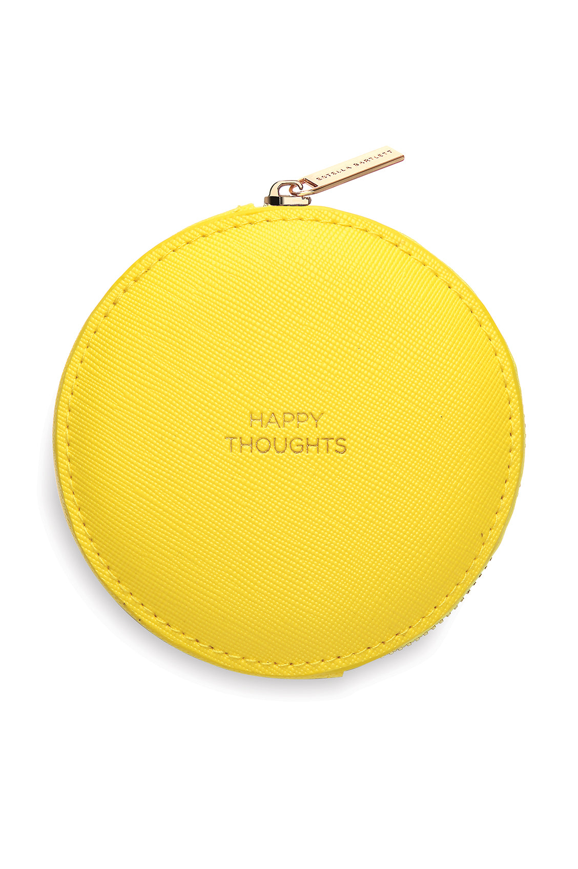 Happy Thoughts Circle Coin Purse - Stylish Small Wallet for Women - Perfect for Coins, Cash & Cards - Great for Everyday Use, Travel & Gifts