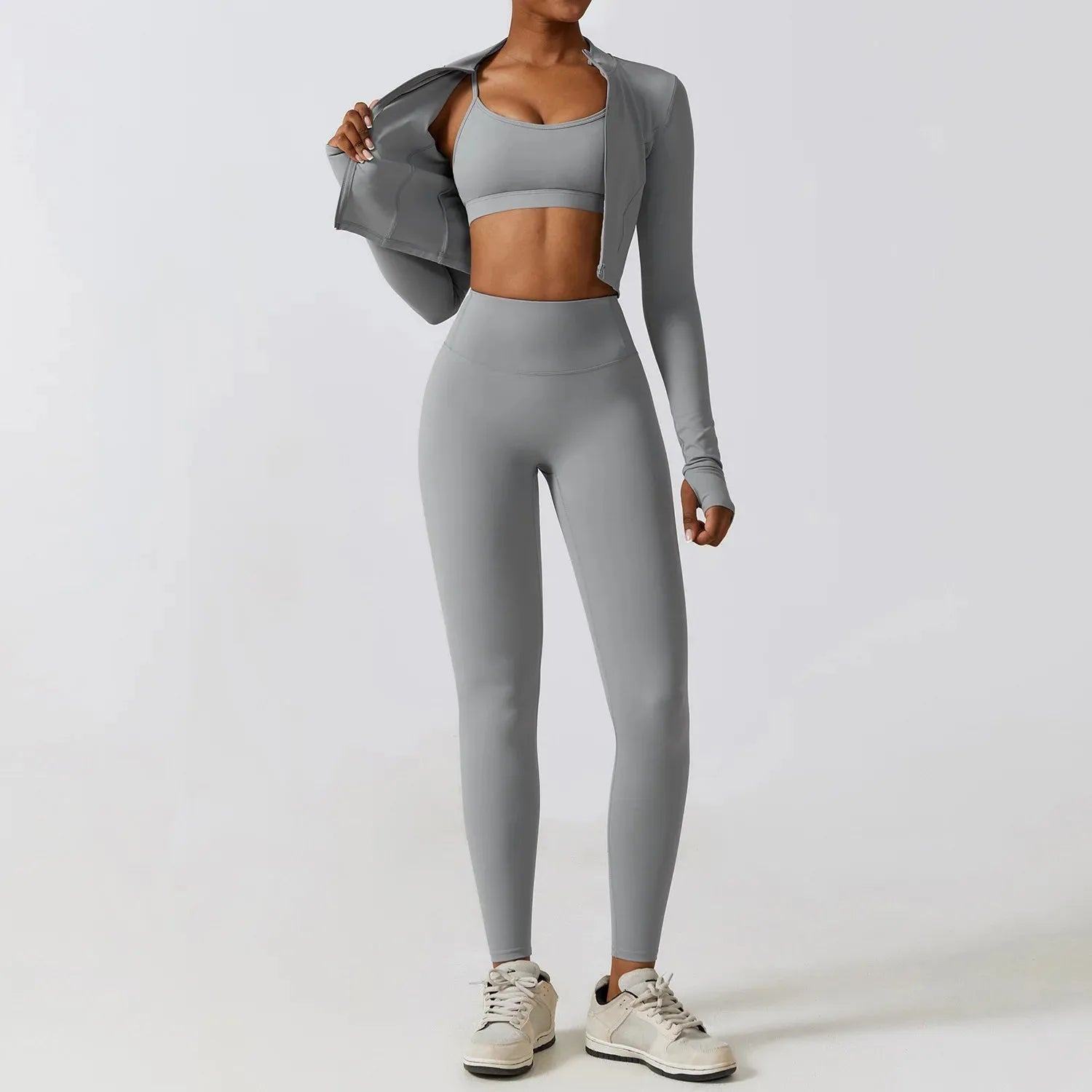 Women's 2/3-Piece Workout Outfits - High Waist Yoga Pants & Stretch Sports Bra Set - Gym, Running & Fitness Activewear - Perfect for Yoga, Pilates & Home Workouts