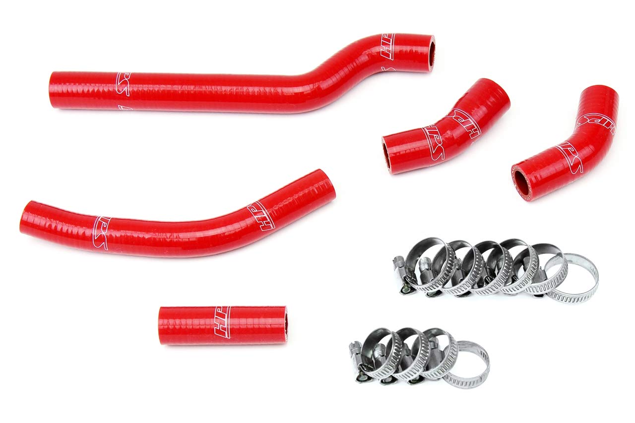 HPS 57-1260-RED Red Radiator Hose Coolant Kit - Replacement for Car & Truck Cooling System - High Temperature & Corrosion Resistant - Perfect for Engine Overheating Prevention & Maintenance