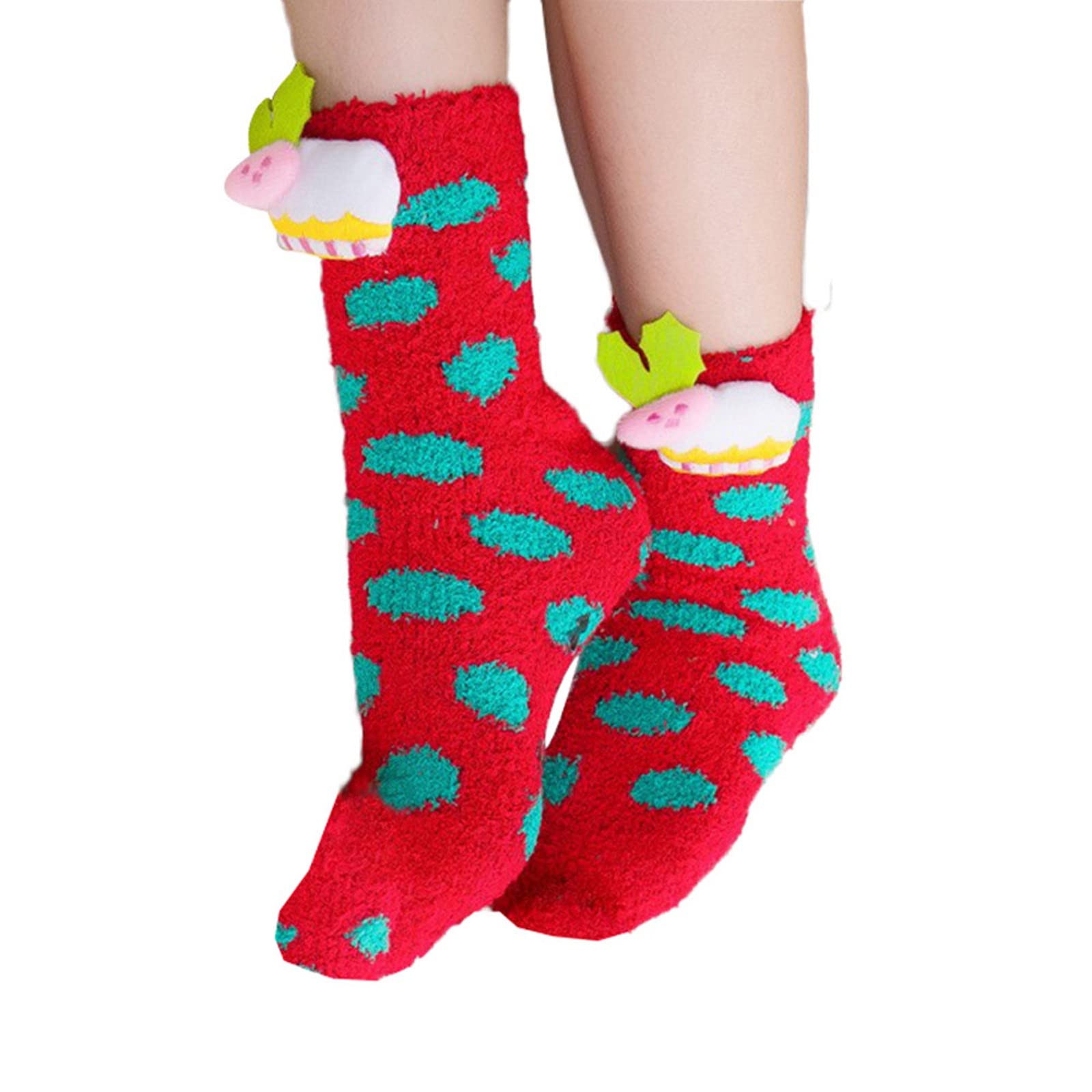 Cozy Fuzzy Socks for Women & Kids - Christmas Family Matching Socks, Warm Fleece & Velvet Plush Thickened Winter Socks, 3D Doll Design for Sleeping, Lounge & Home - Perfect Holiday Gift for Her