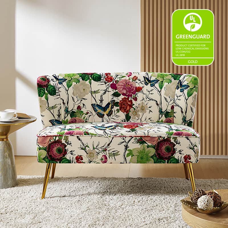 Coraline Upholstered Loveseat Sofa - Modern Small Couch for Living Room, Apartment & Office - Comfortable 2-Seater with Soft Fabric