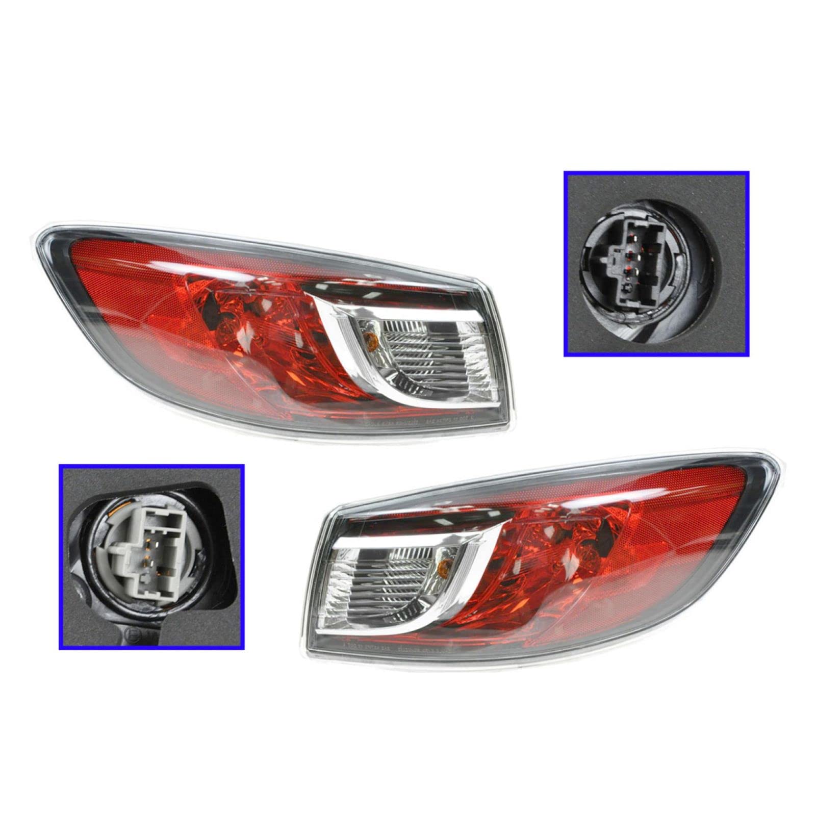 MA2800144 MA2801144 Rear Tail Lights Set Compatible with 2010-2013 Mazda 3 - LED Brake Lights for Enhanced Safety & Style (Perfect for Night Driving & Car Customization)