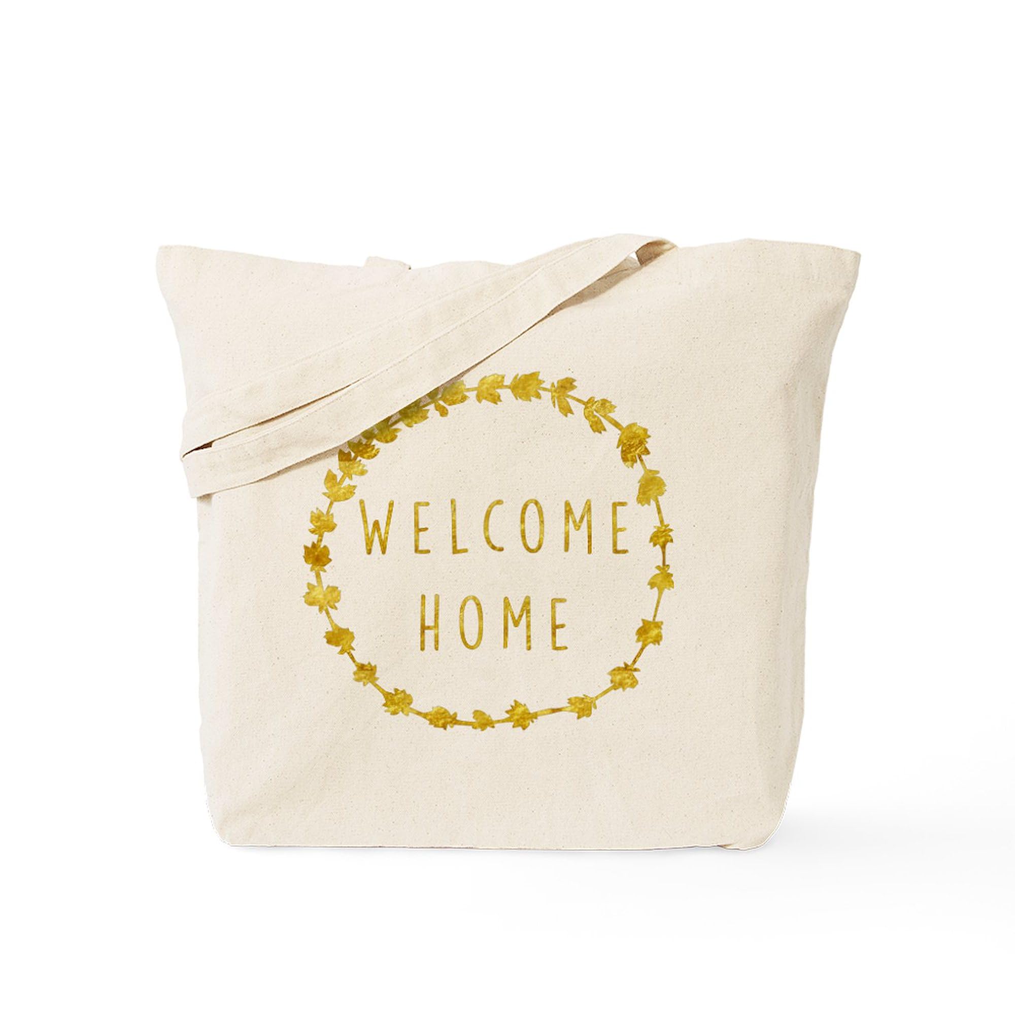 Welcome Home Tote Bag - Natural Canvas Reusable Shopping Bag for Groceries, Beach & Everyday Use | Eco-Friendly Cotton Tote | Personalized Gift Idea